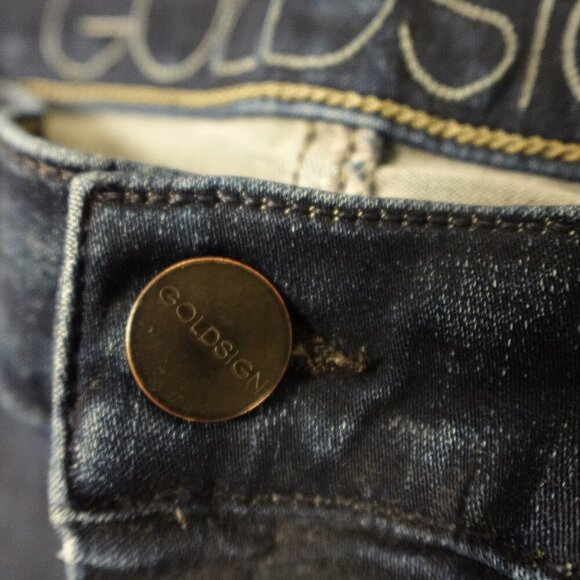 Goldsign jeans mid rise skinny women's 27 dark indigo blue USA made - Picture 3 of 15